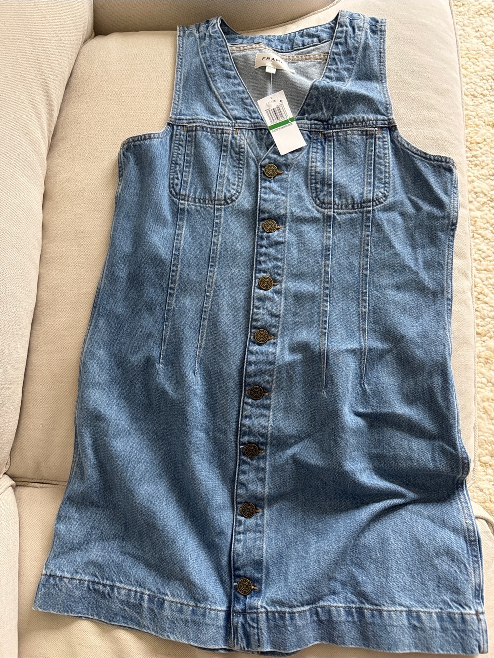 Frame Denim Frame Denim Sleeveless Trucker Pocket Dress NWT